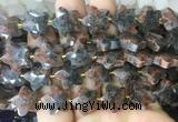 RGBS72 15 inches 14mm faceted star red obsidian beads wholesale