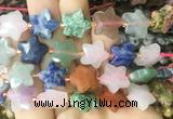 RGBS73 15 inches 14mm faceted star colorful gemstone beads wholesale