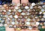 RIBS48 15 inches 6*8mm faceted rice Mexican crazy lace agate beads wholesale