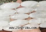 RIBS55 15 inches 14*40mm rice white crystal gemstone beads wholesale RIBS55 15 inches 14*40mm rice white crystal gemstone beads wholesale