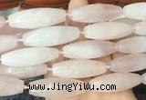 RIBS56 15 inches 14*40mm rice rose quartz gemstone beads wholesale RIBS56 15 inches 14*40mm rice rose quartz gemstone beads wholesale