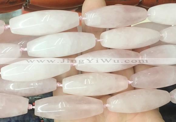 RIBS56 15 inches 14*40mm rice rose quartz gemstone beads wholesale
