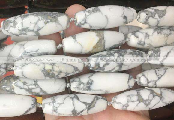 RIBS59 15 inches 14*40mm rice white howlite gemstone beads wholesale