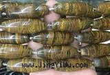 RIBS60 15 inches 14*40mm rice iron tiger gemstone beads wholesale RIBS60 15 inches 14*40mm rice iron tiger gemstone beads wholesale