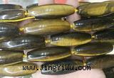 RIBS61 15 inches 14*40mm rice yellow tiger eye gemstone beads wholesale RIBS61 15 inches 14*40mm rice yellow tiger eye gemstone beads wholesale