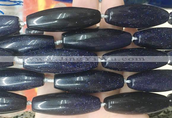 RIBS65 15 inches 14*40mm rice blue sandstone gemstone beads wholesale