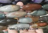 RIBS73 15 inches 14*40mm rice American picture jasper gemstone beads wholesale RIBS73 15 inches 14*40mm rice American picture jasper gemstone beads wholesale