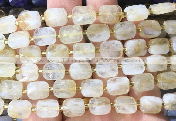 RTBS05 15 inches 8*10mm faceted rectangle citrine beads wholesale