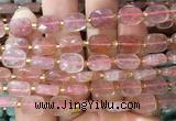 RTBS07 15 inches 8*10mm faceted rectangle red strawberry quartz beads wholesale