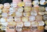 RTBS09 15 inches 8*10mm faceted rectangle yellow gum flower crystal beads wholesale