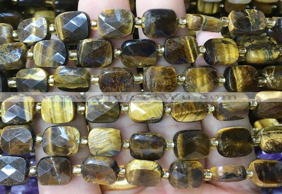RTBS14 15 inches 8*10mm faceted rectangle yellow tiger eye beads wholesale