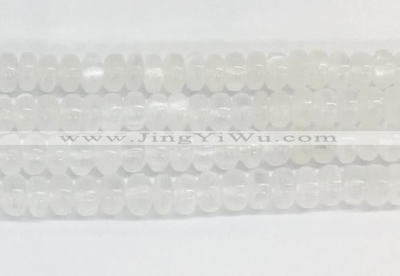 SEBS10 15 inches 6*10mm round selenite gemstone beads wholesale