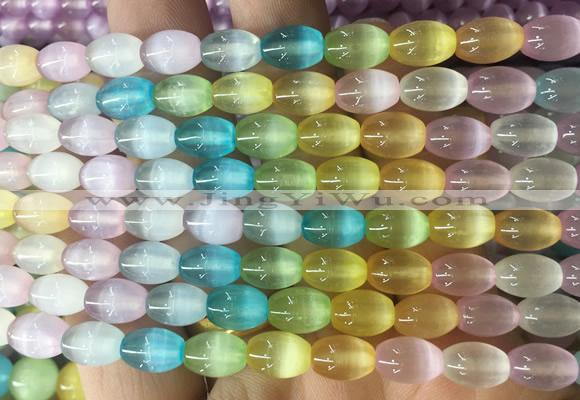 SEBS143 15 inches 6*9mm rice colorful selenite gemstone beads wholesale
