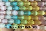 SEBS144 15 inches 8*12mm rice colorful selenite gemstone beads wholesale