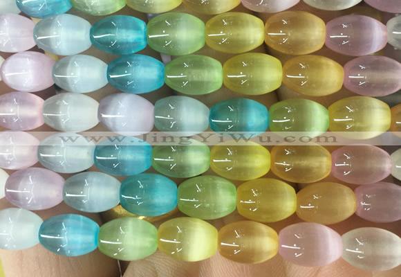 SEBS144 15 inches 8*12mm rice colorful selenite gemstone beads wholesale