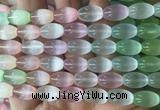SEBS151 15 inches 8*12mm rice colorful selenite gemstone beads wholesale