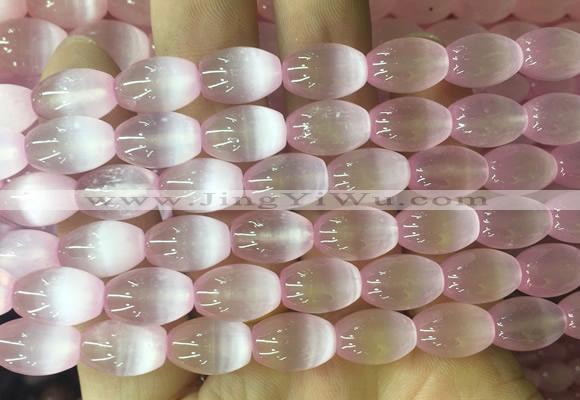 SEBS64 15 inches 8*12mm rice selenite gemstone beads wholesale
