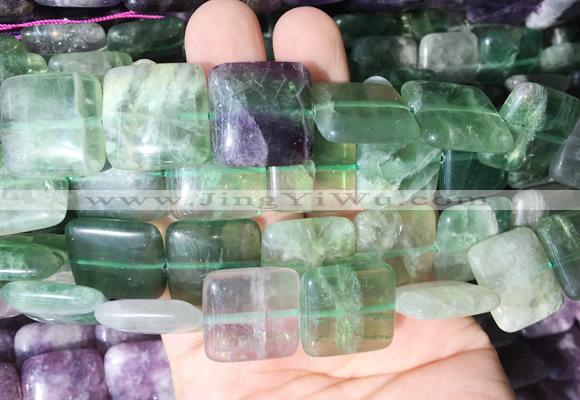 SRBS09 15 inches 20mm square fluorite gemstone beads wholesale