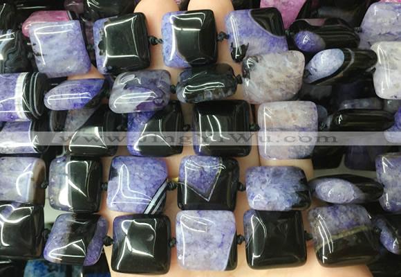 SRBS25 15 inches 18*18mm square Agate gemstone beads wholesale