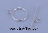 SSC01 5pcs 8mm donut 925 sterling silver toggle clasps