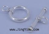 SSC06 5pcs 10mm donut 925 sterling silver toggle clasps