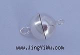 SSC103 2pcs 10mm round 925 sterling silver magnetic clasps