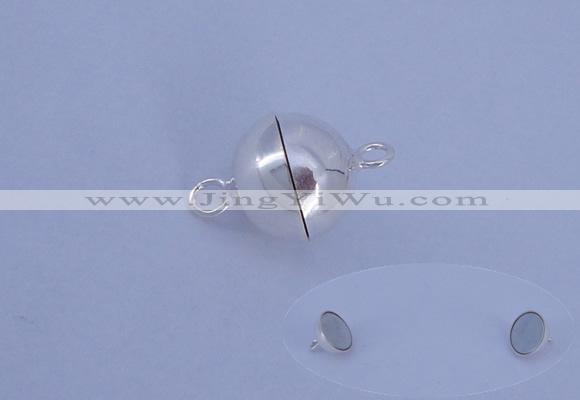 SSC103 2pcs 10mm round 925 sterling silver magnetic clasps