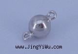 SSC106 5pcs 6mm round 925 sterling silver magnetic clasps