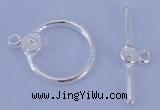 SSC12 5pcs 14mm donut 925 sterling silver toggle clasps