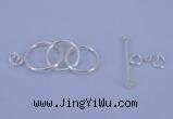 SSC15 5pcs 12mm - 14mm donut 925 sterling silver toggle clasps