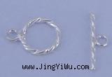 SSC17 5pcs 8.5mm donut 925 sterling silver toggle clasps