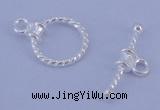 SSC18 5pcs 10mm donut 925 sterling silver toggle clasps
