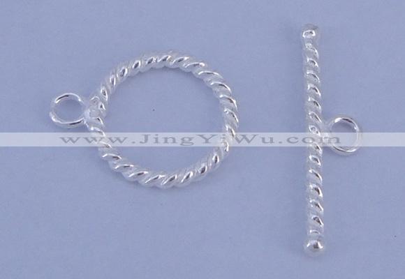 SSC21 5pcs 14.5mm donut 925 sterling silver toggle clasps