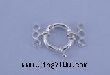 SSC212 5pcs three-strand 14.5mm sterling silver spring rings clasps