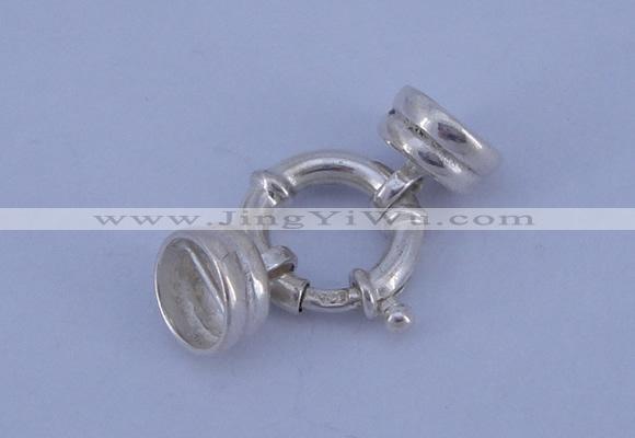 SSC215 5pcs 14.5mm sterling silver spring rings clasps