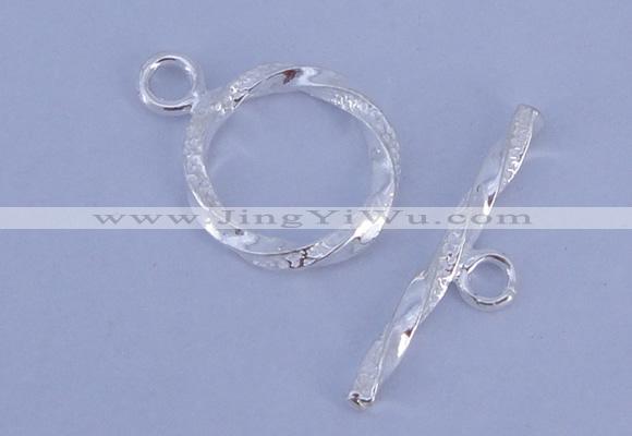 SSC24 5pcs 16mm donut 925 sterling silver toggle clasps