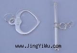 SSC29 5pcs 14*16mm heart 925 sterling silver toggle clasps