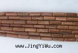 TBBS35 15 inches 4*13mm tube brown goldstone gemstone beads