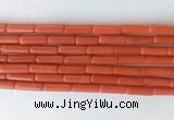 TBBS37 15 inches 4*13mm tube synthetic coral gemstone beads