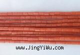 TBBS38 15 inches 4*6mm tube synthetic coral gemstone beads