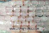 TBBS42 15 inches 12*16mm faceted tube rose quartz beads wholesale