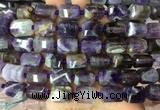TBBS45 15 inches 12*16mm faceted tube dogtooth amethyst beads wholesale