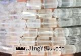 TBBS86 15 inches 10*14mm faceted tube white crystal gemstone beads