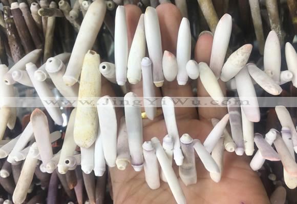 TDBS02 Top drilled 6*20mm - 8*55mm sticks sea urchin shell beads wholesale