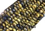 TEBS12 15 inches 4*6mm faceted rondelle yellow tiger eye beads