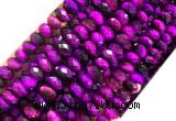 TEBS22 15 inches 5*8mm faceted rondelle purple tiger eye beads