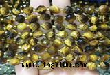 TEBS51 15 inches 6*8mm faceted rice yellow tiger eye beads wholesale