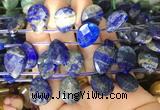 TRBS100 Top drilled 13*18mm faceted flat teardrop Lapis lazuli beads wholesale