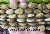 TRBS36 15 inches 13*18mm flat teardrop picture jasper gemstone beads