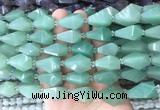 TRBS56 15 inches 11*22mm - 12*25mm faceted teardrop green aventurine beads